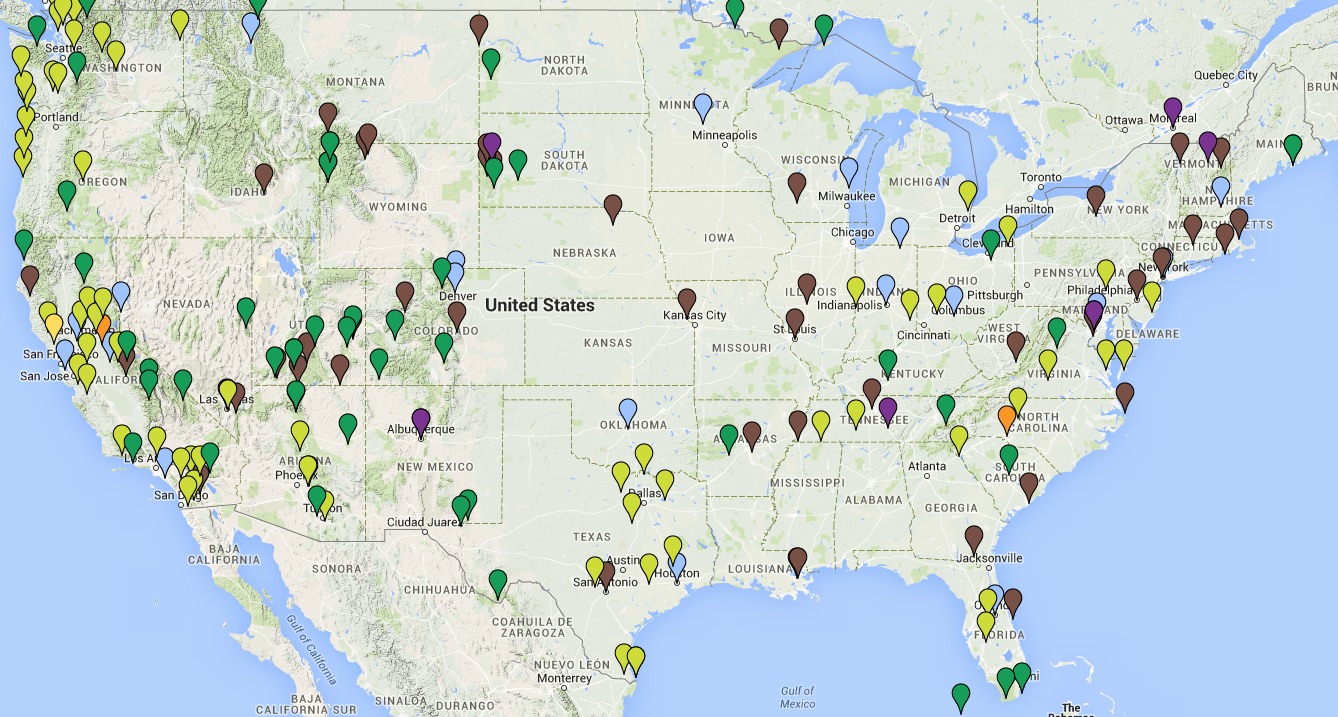 Our master road-trip map