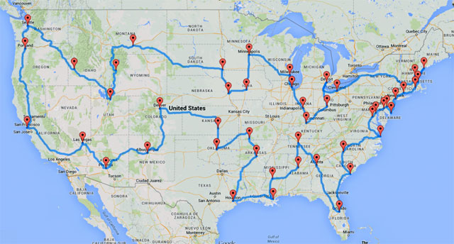 48 state road trip planner