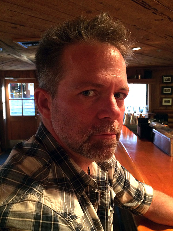 J.D. looking rugged at Evergreen Lodge