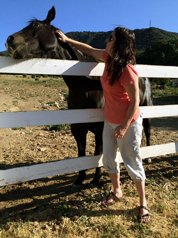 Kim makes a friend at Rancho Oso