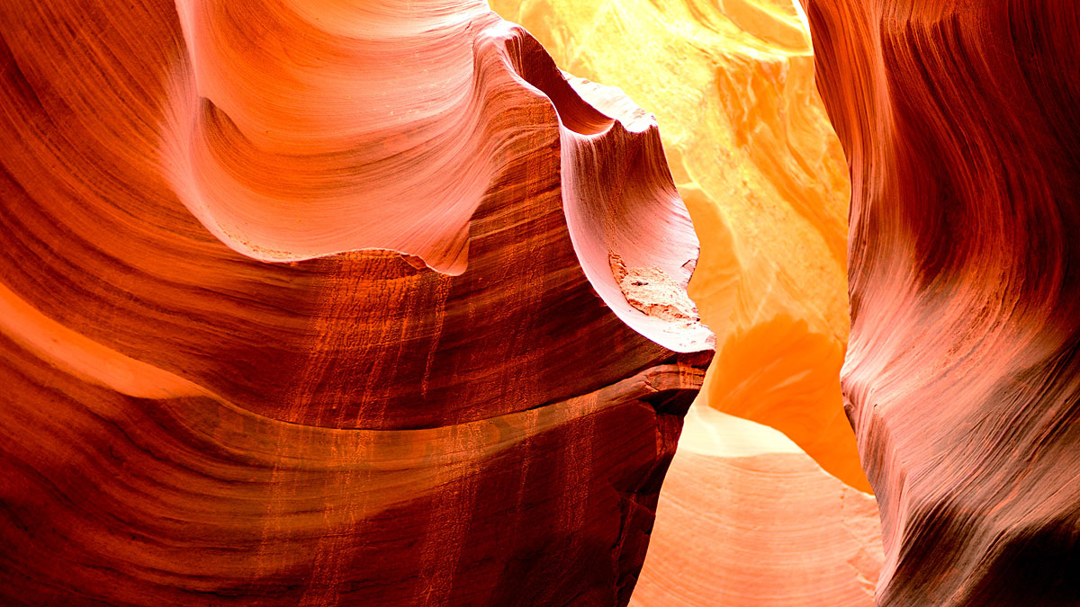 Antelope Canyon is a crazy kaleidoscope of shapes and colors.