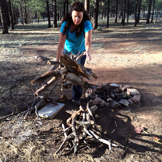 Kim had fun collecting firewood