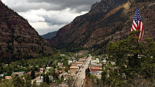 Ouray, Colorado is tucked into the Rocky Mountains