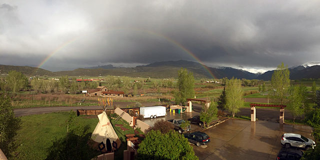 A rainbow over Ridgway