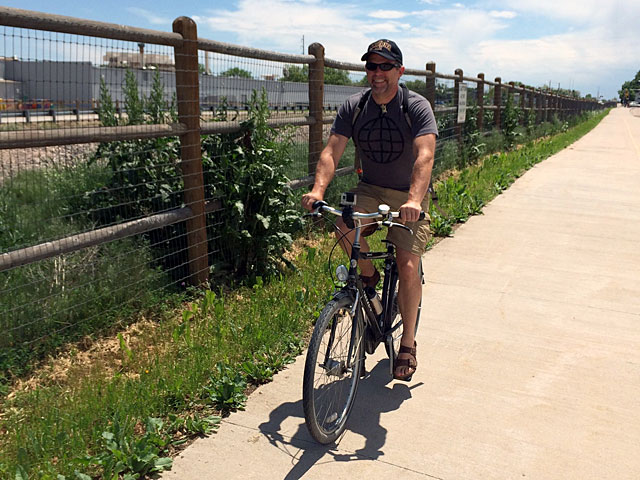 Biking through Fort Collins