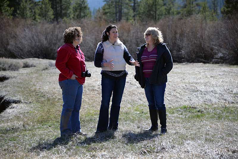 Connie and Kim and Susie, high in the Sierra Nevadas