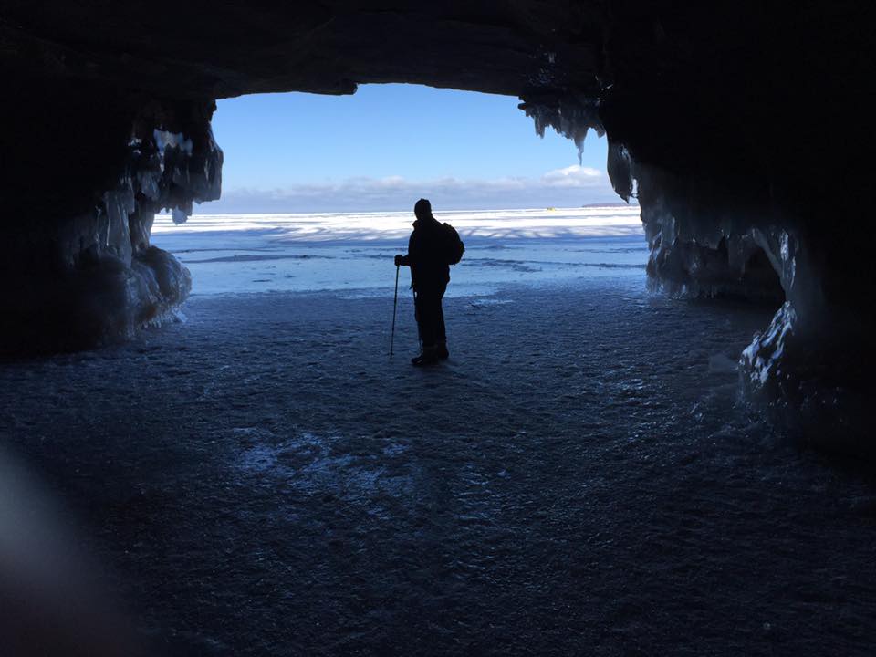 Sea caves in winter