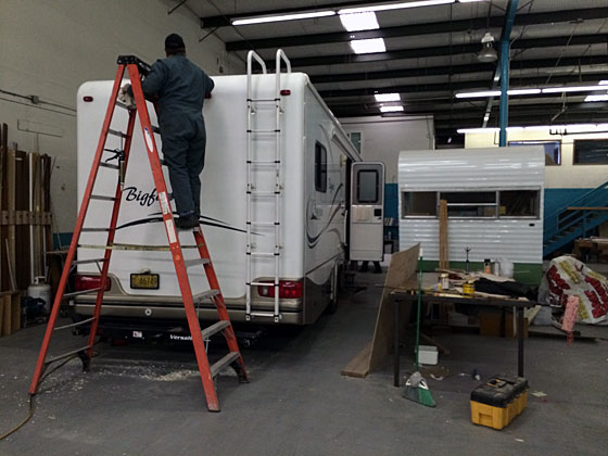 Repairing the roof of our RV